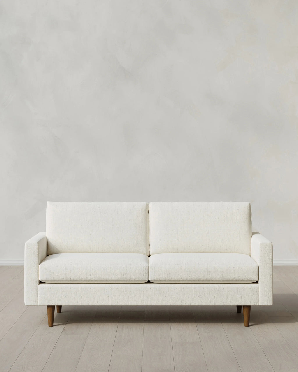 Atlas Midcentury Sofa in Performance Chenille Linen Blend - 6ft / Snow