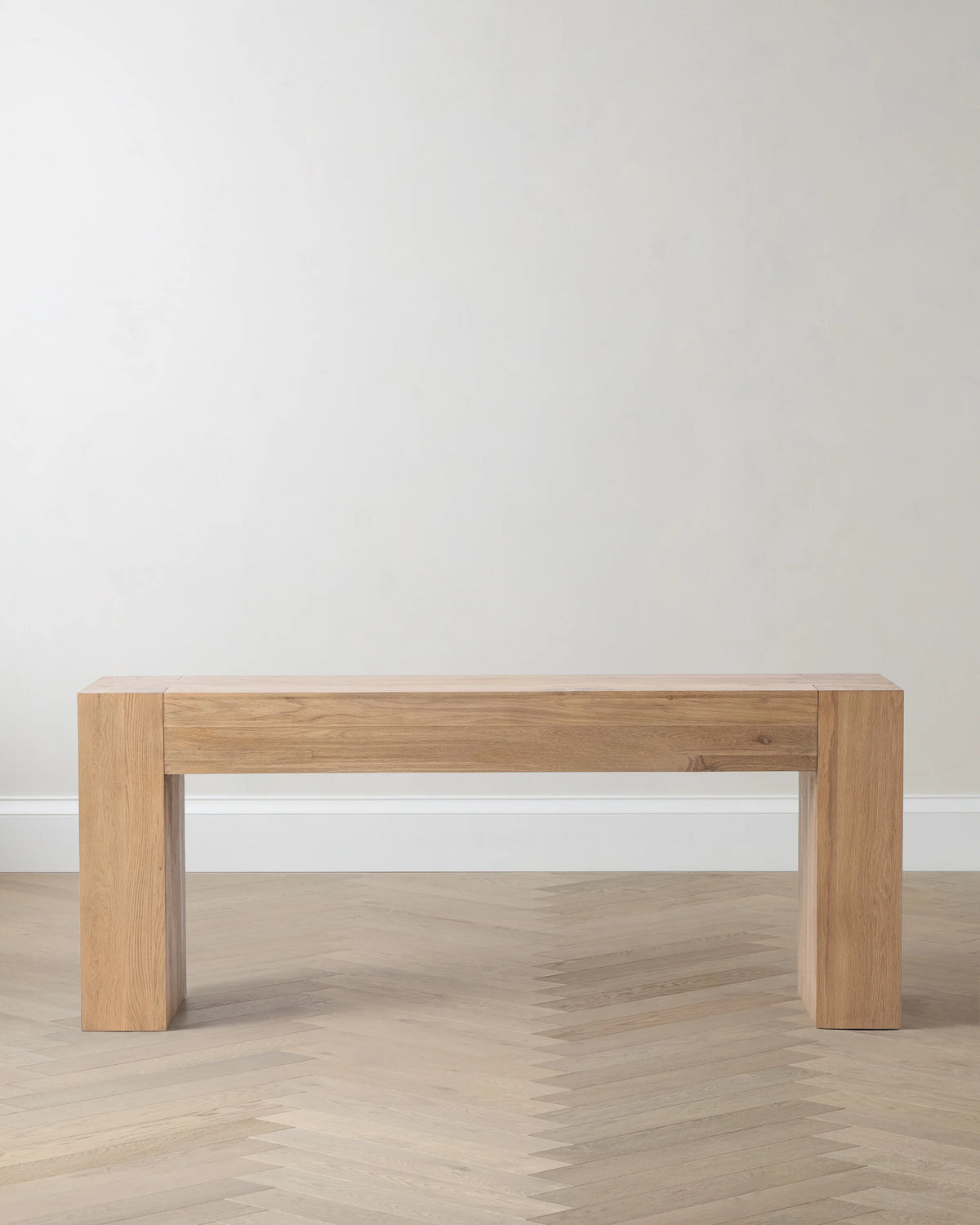 Reclaimed Oak Waterfall Console Table - One Size / Weathered Oak Main image