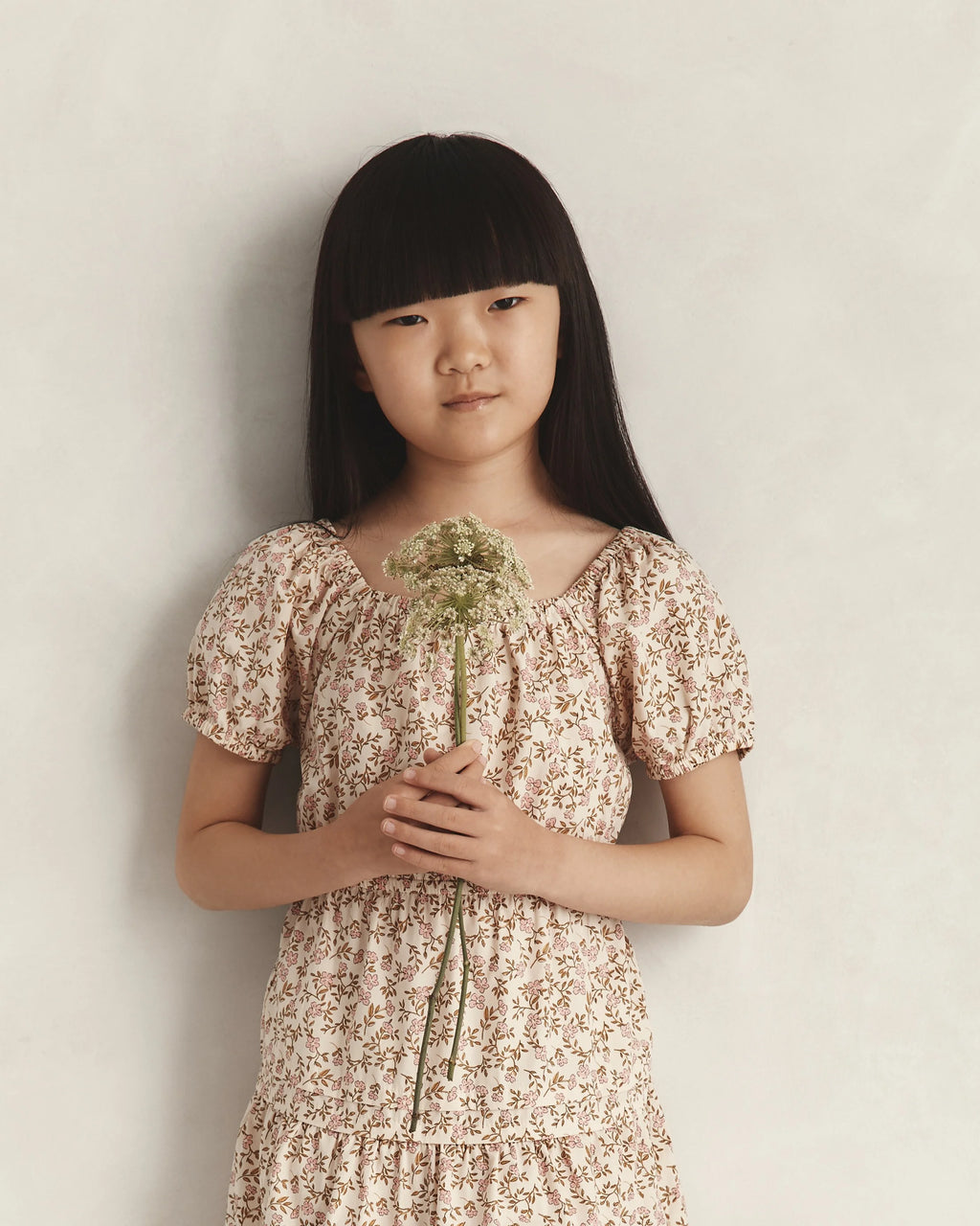 100% Organic Cotton Poplin Tiered Dress - 6 / Wildflower Botanical