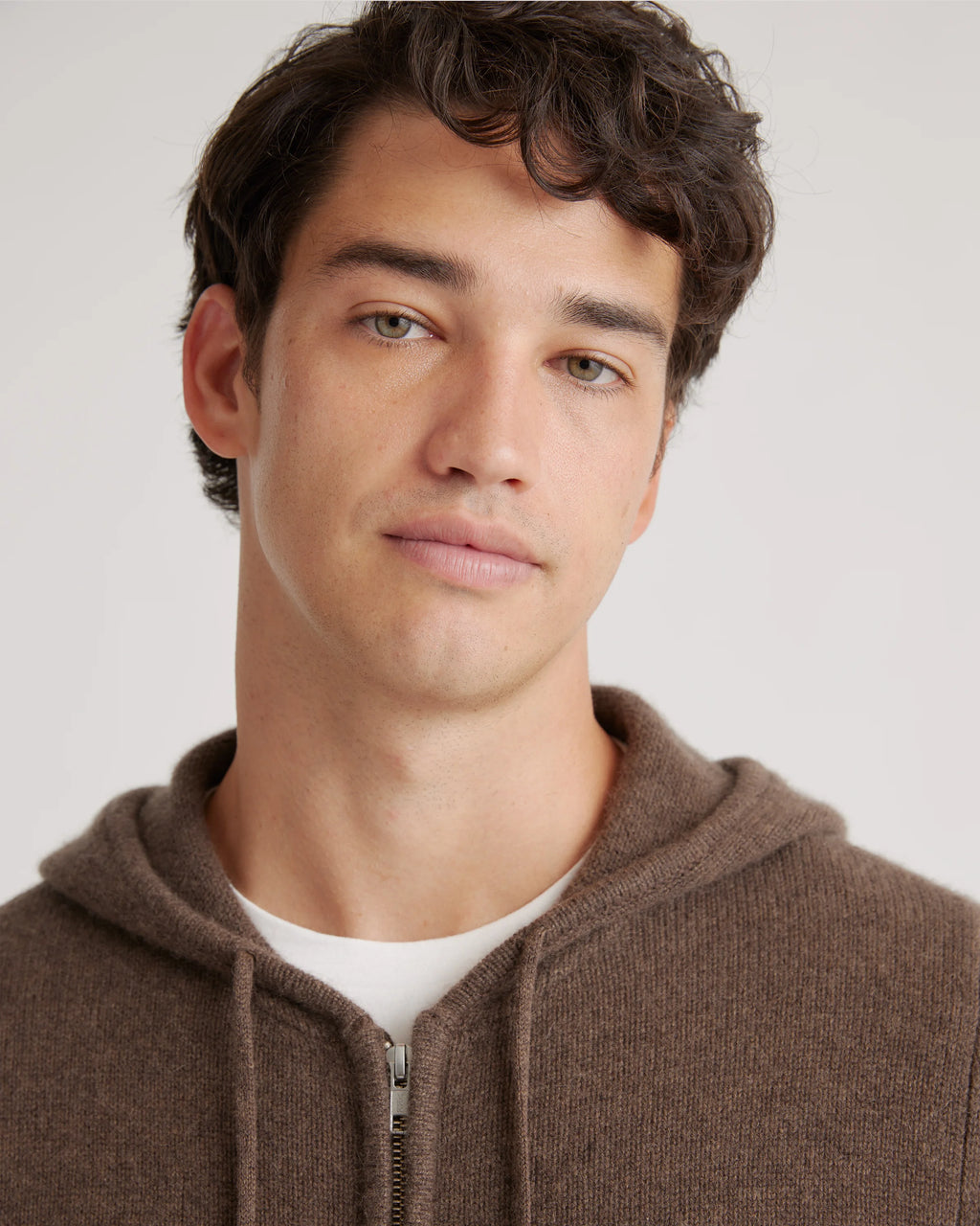 Mongolian Cashmere Full-Zip Hoodie - S / Teak