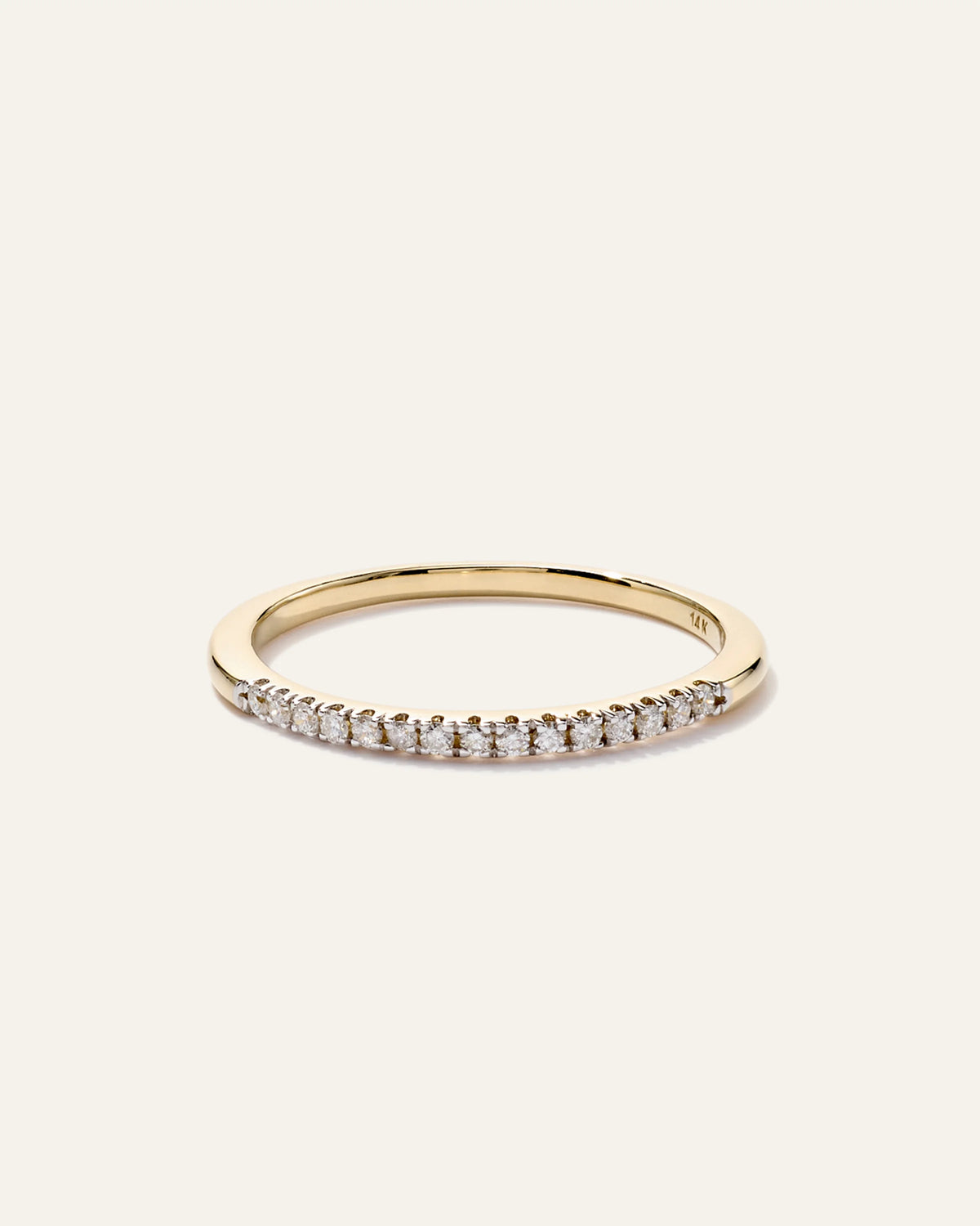 14K Gold Diamond Wedding Band - 4 / Yellow Gold Main image