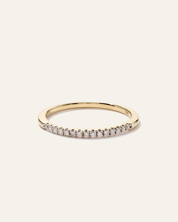 14K Gold Diamond Wedding Band - 4 / Yellow Gold