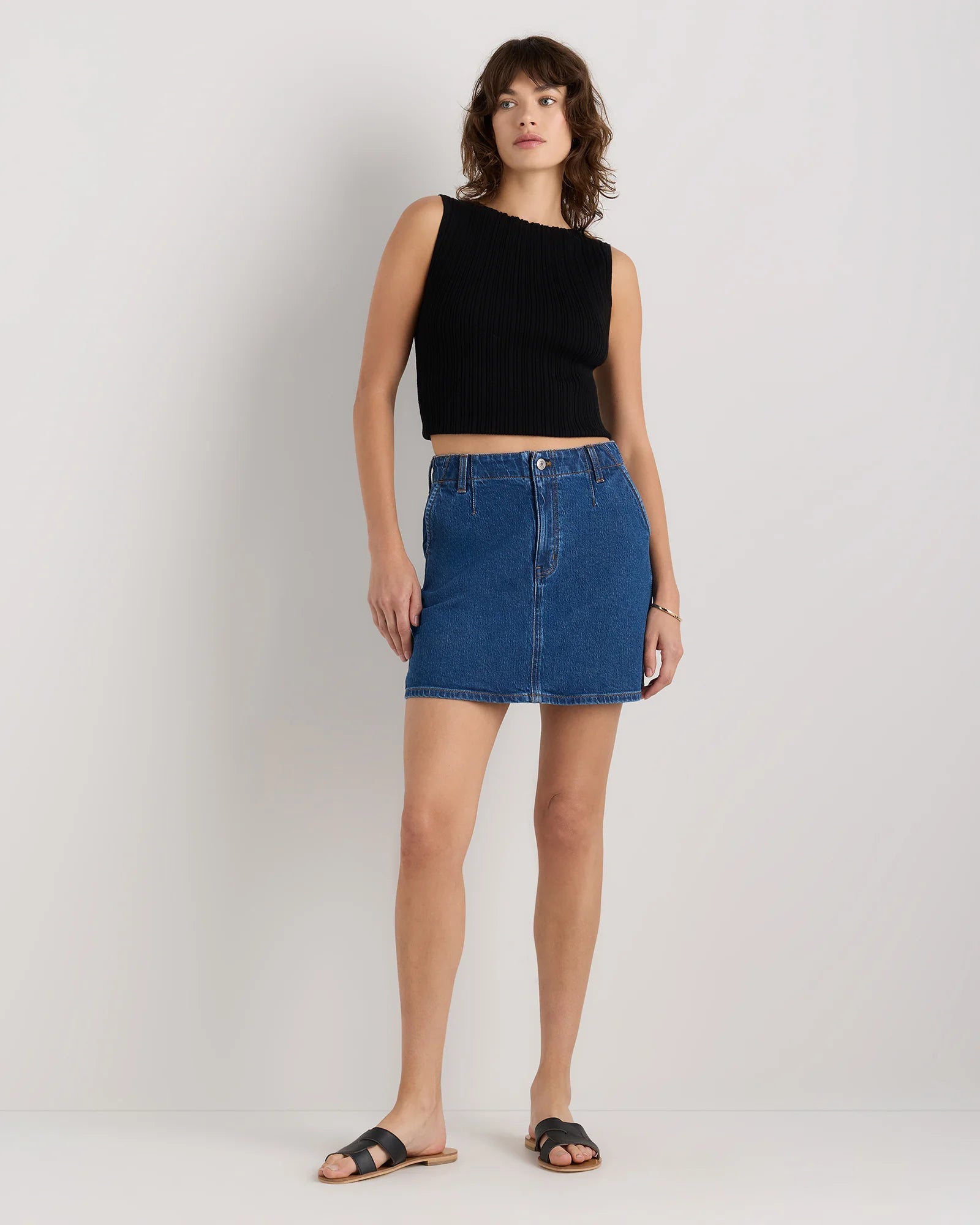 Stretch Denim Mini Skirt - 24 / Obsidian Blue Secondary image