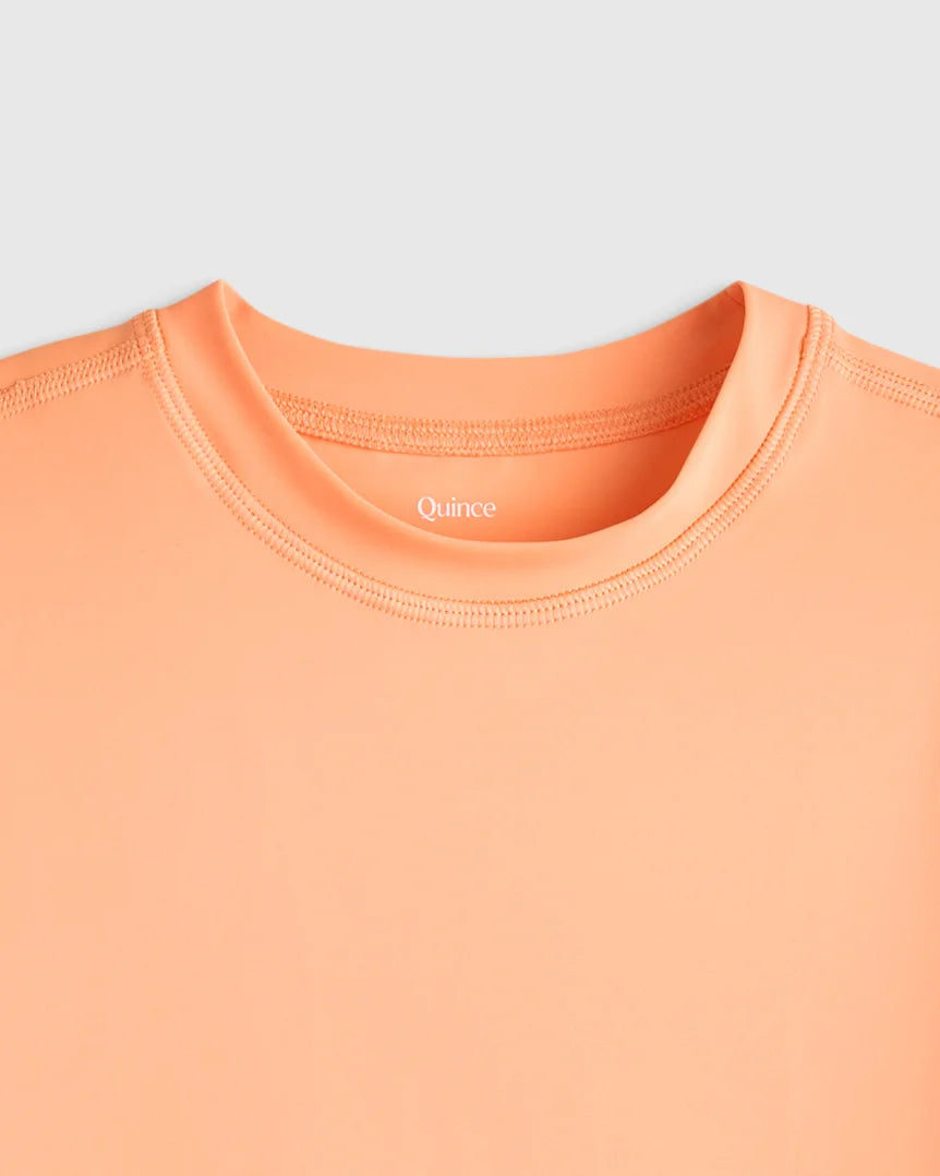 Short Sleeve Rash Guard Top - 6 / Coral Orange