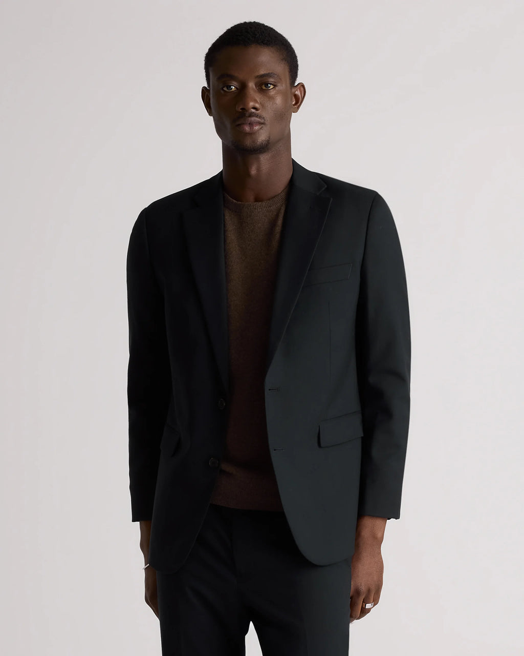 Stretch Wool Blazer - S / Grey Melange