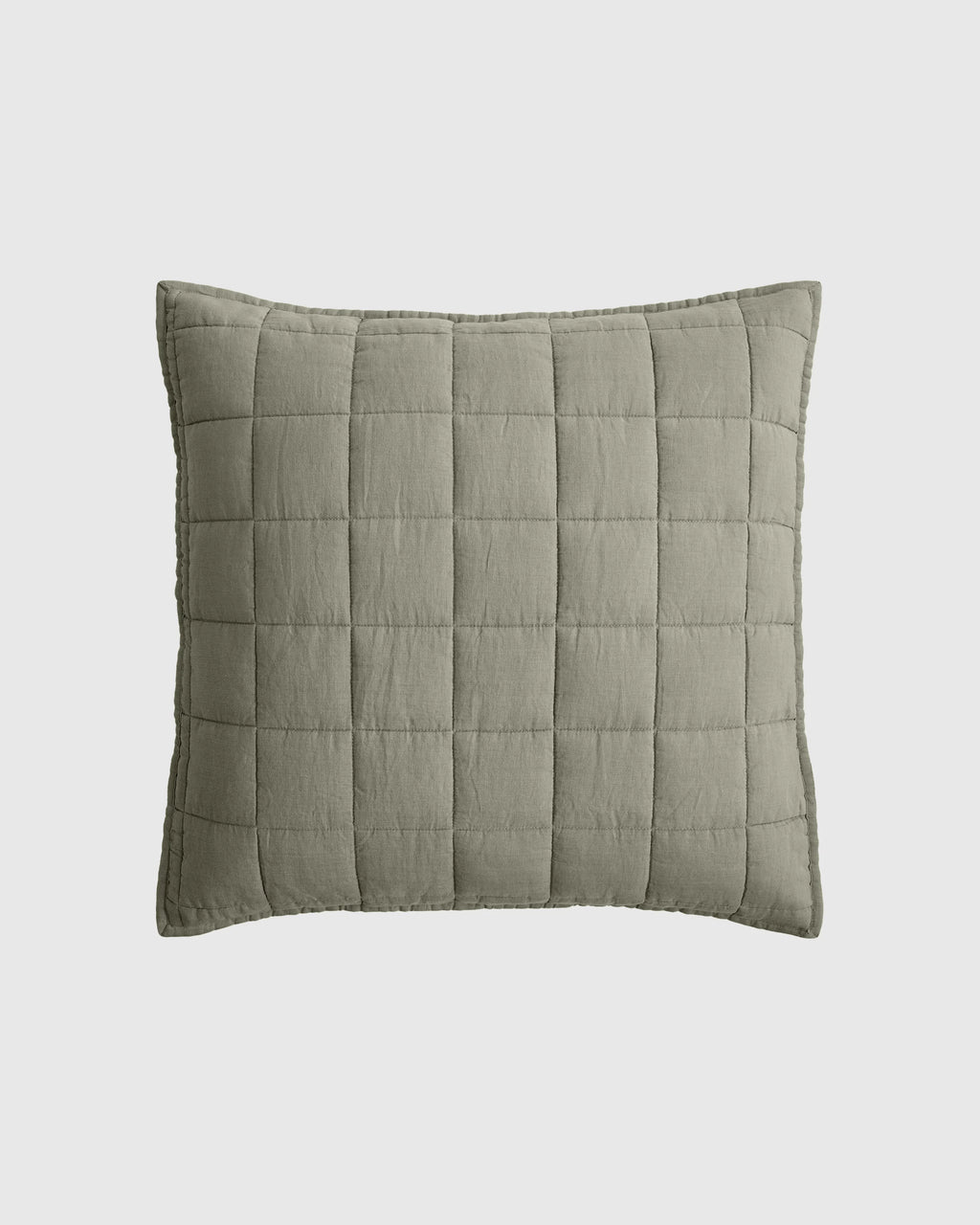 European Linen Box Quilted Euro Sham - Euro / Navy