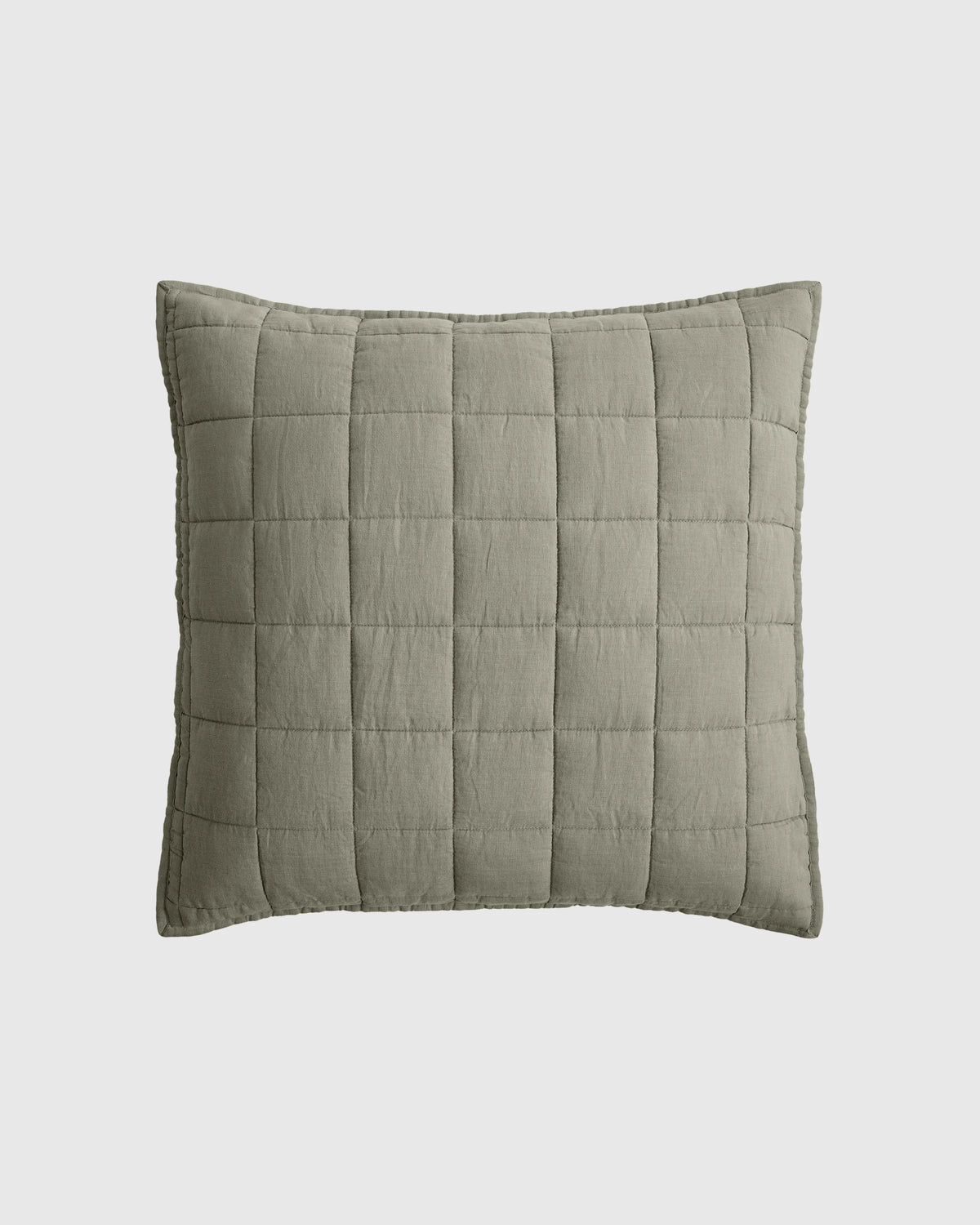 European Linen Box Quilted Euro Sham - Euro / Navy