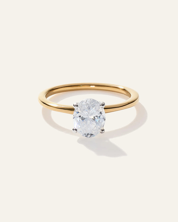 Lab Grown Diamond Oval Petite Classic Engagement Ring - 1ct - 4 / Yellow Gold
