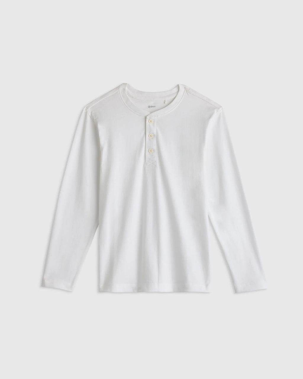 100% Organic Cotton Long Sleeve Henley Tee - 6 / Oatmeal Stripe