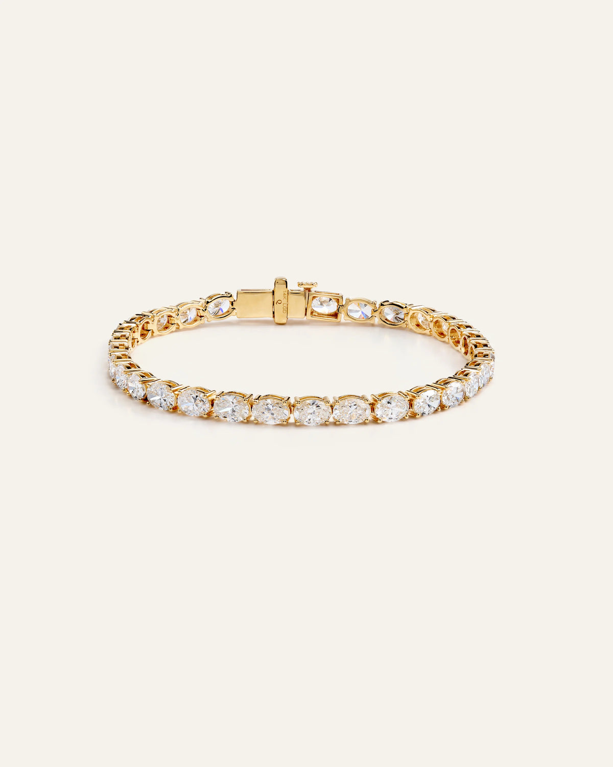 14K Gold Lab Grown Diamond East-West Oval Tennis Bracelet - 10ctw - 6.5" / Yellow Gold Main image