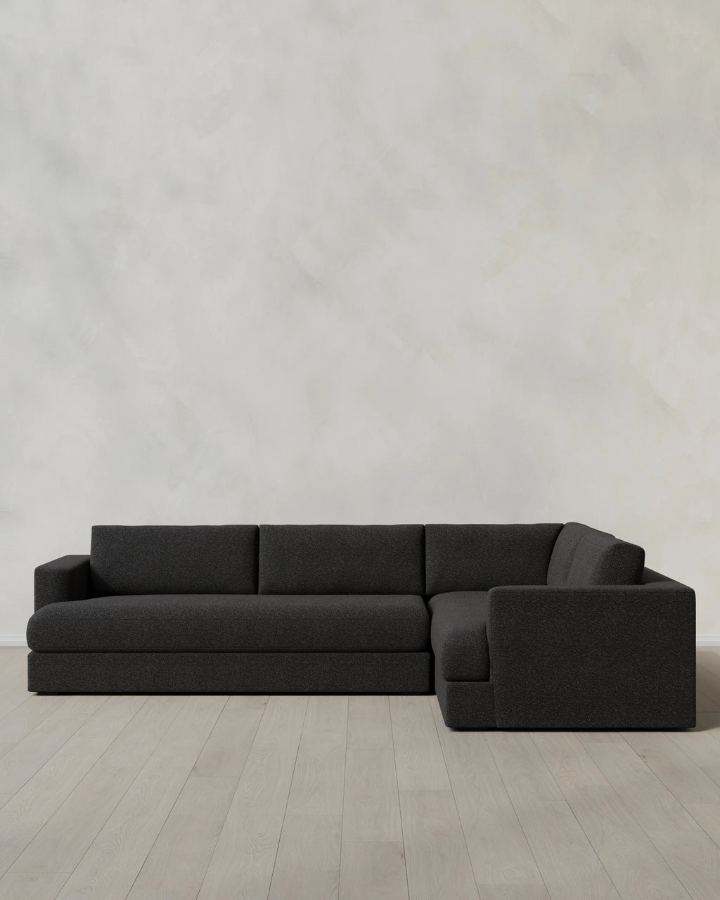 Sierra Curved Arm L Sectional in Performance Boucle - Right Arm / Mushroom