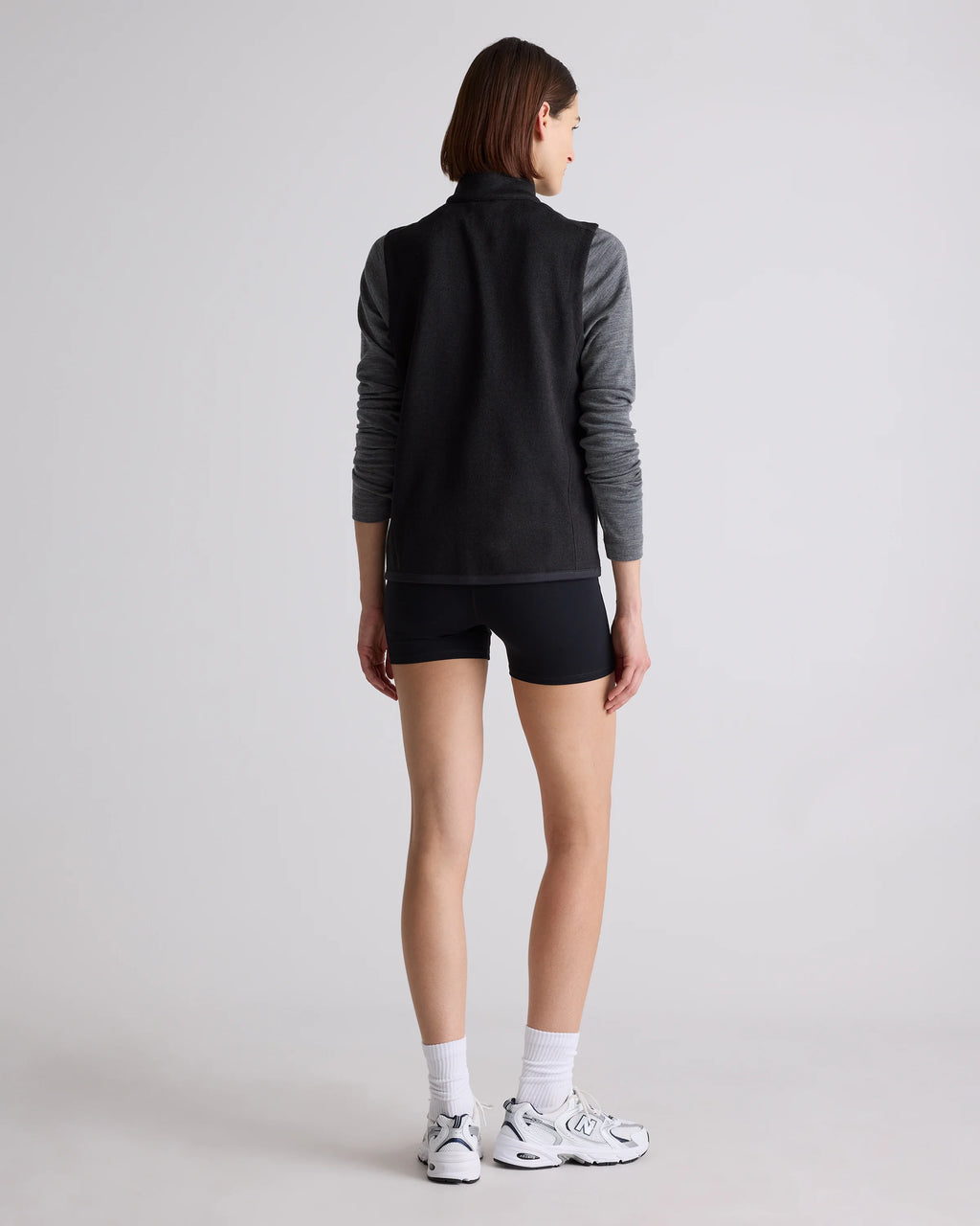 Sweater-Knit Fleece Full-Zip Vest - XS / Heather Mineral Green