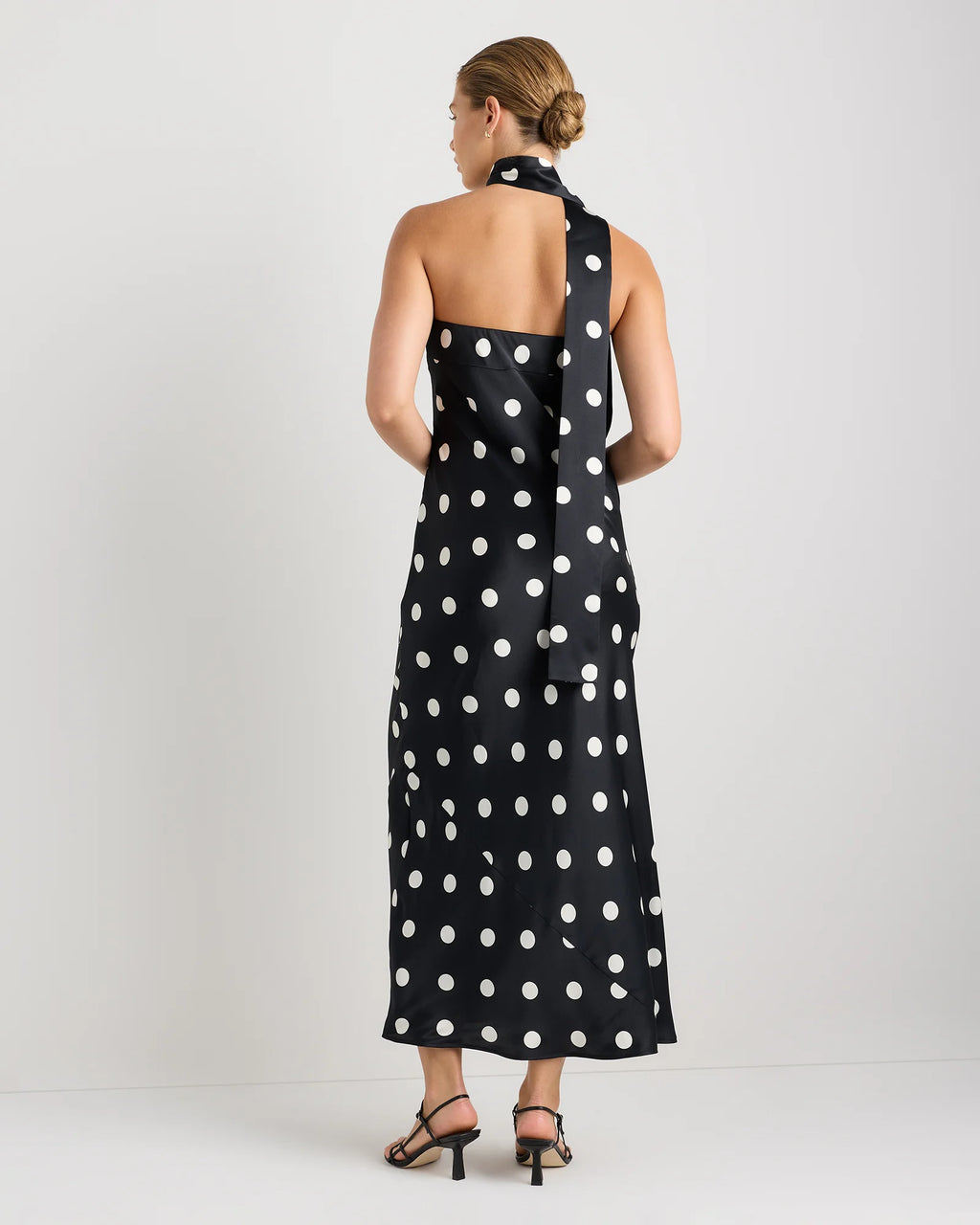 100% Washable Silk Strapless Scarf Maxi Dress - XS / Black