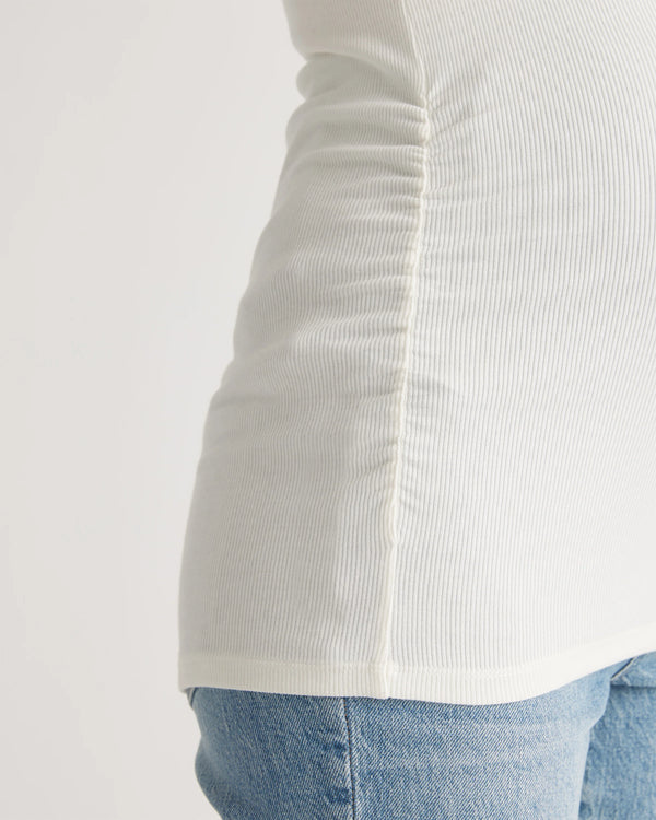 Bamboo Rib Maternity Scoop Neck Tank - XS / Deep Navy