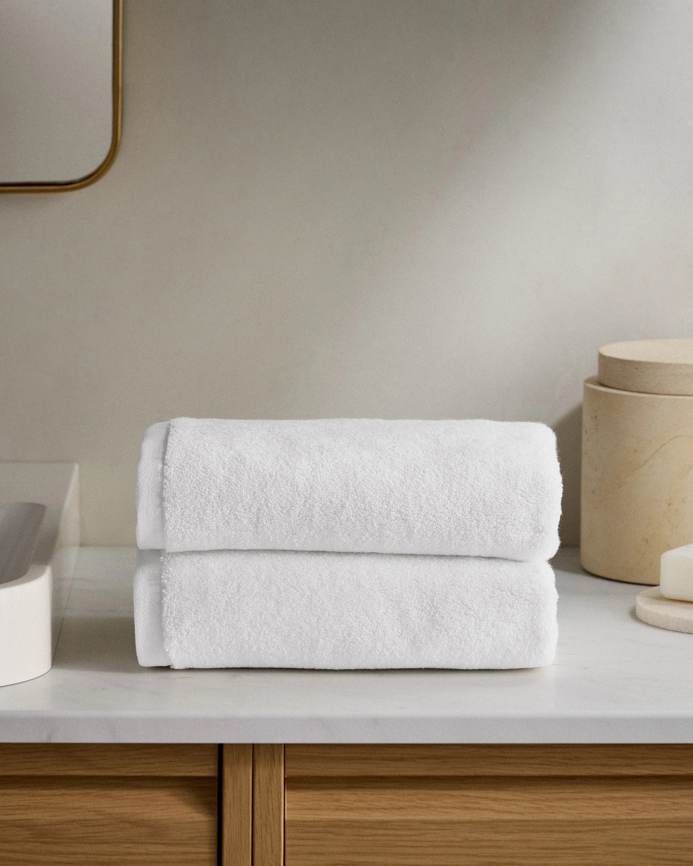 Plush Organic Turkish Cotton Hand Towel (Set of 2) - One Size / White Secondary image