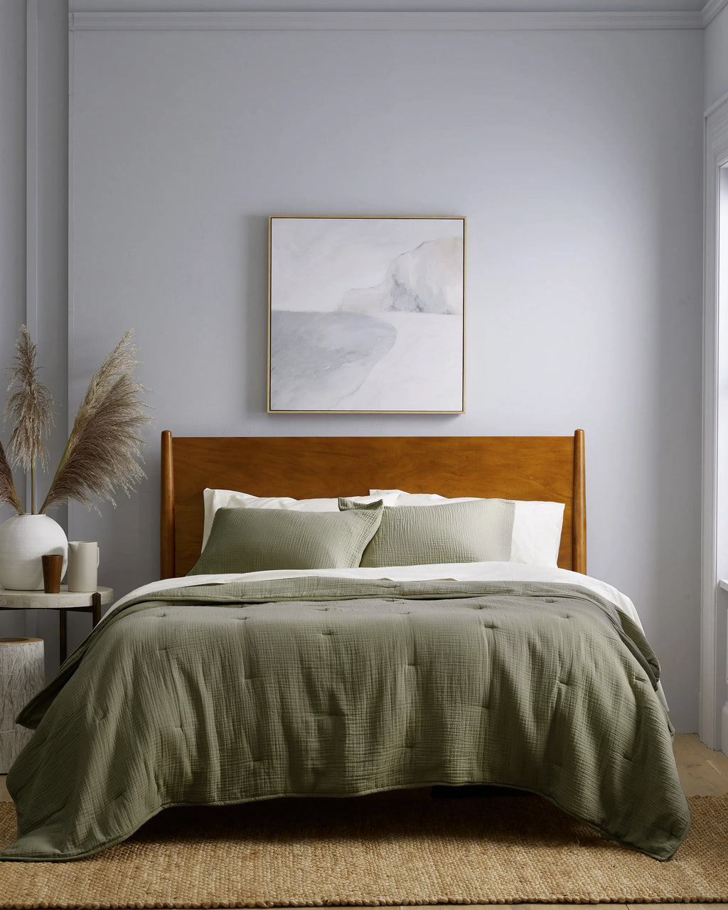Organic Cotton Gauze Dream Quilt - Twin / Dried Sage