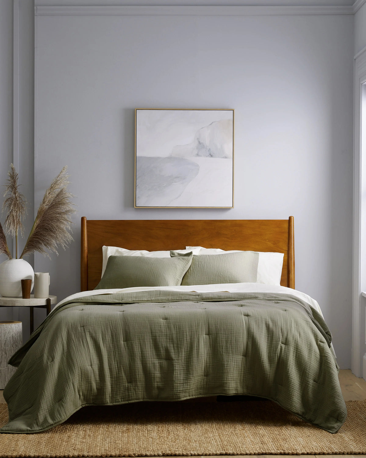 Organic Cotton Gauze Dream Quilt - Twin / Dried Sage