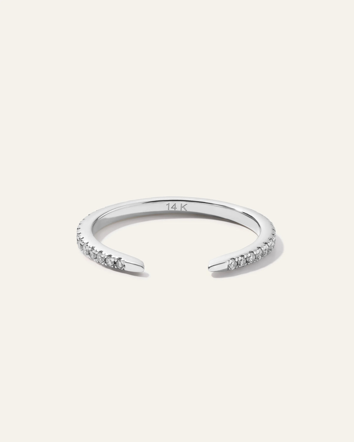14K Diamond Open Claw Ring - 4 / White Gold Main image