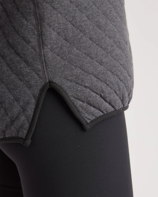 Reversible Quilted Pullover - XS / Charcoal/Grey