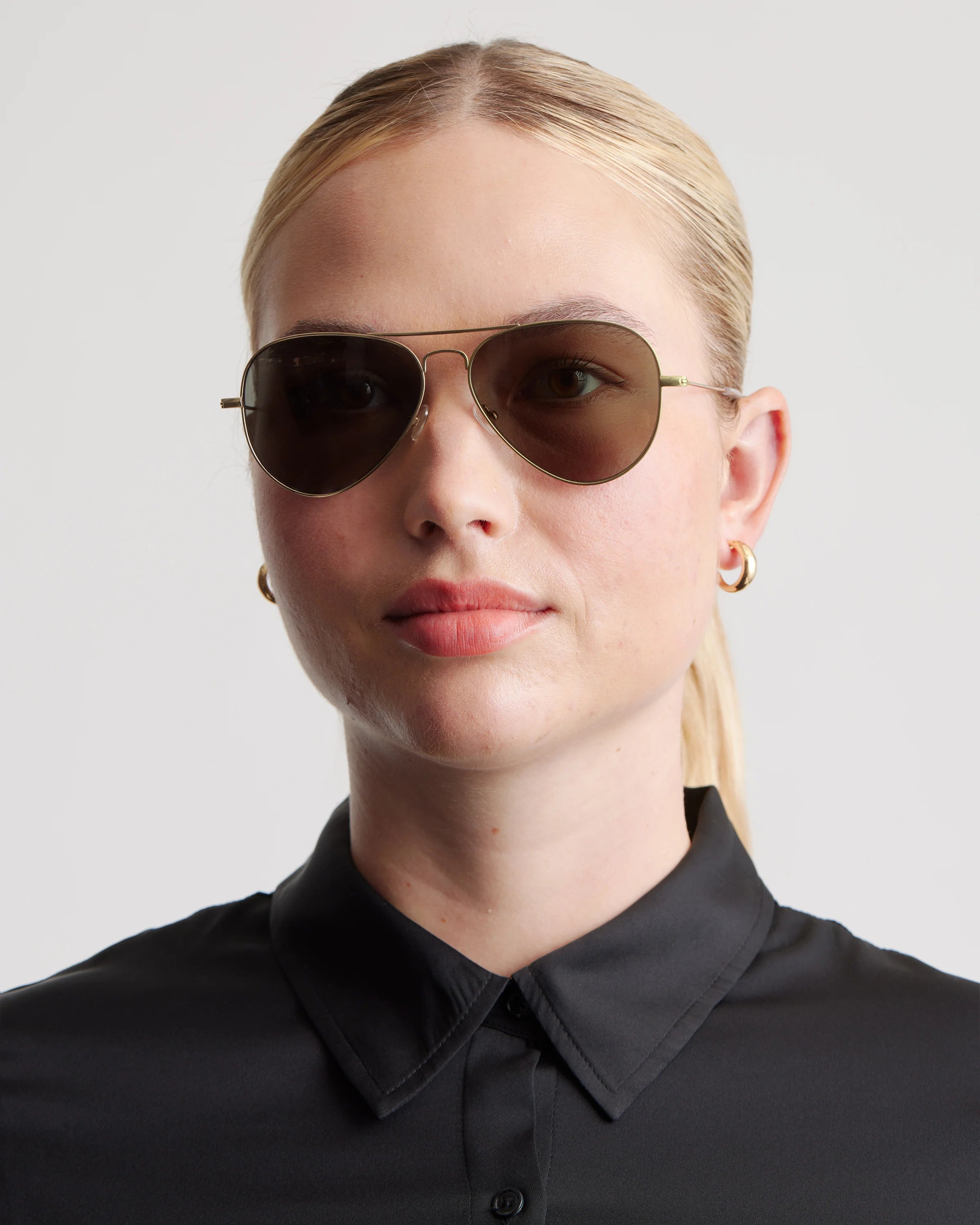 Halston Polarized Stainless Steel Aviator Sunglasses - One Size / Gold with Green lens Secondary image