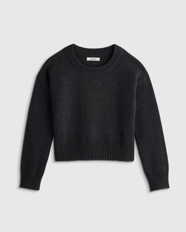 100% Organic Cotton Crewneck Sweater - 6 / Navy/White