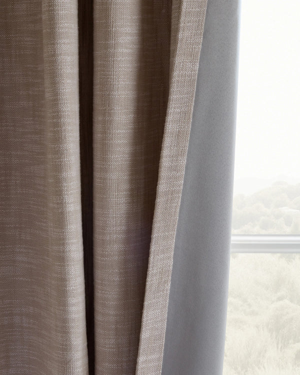 Textured Cotton True Blackout Curtain - 48x84 / White