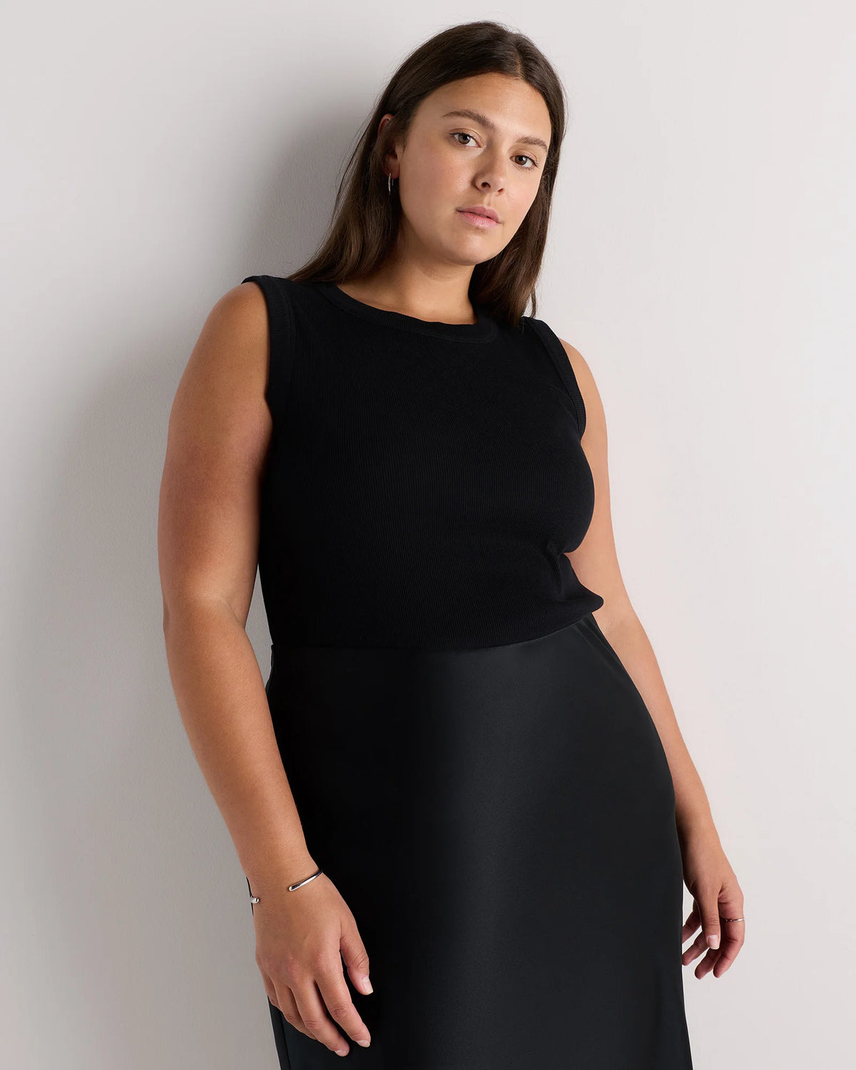 Organic Cotton Micro-Rib Cutaway Tank - 1X / Black Main image
