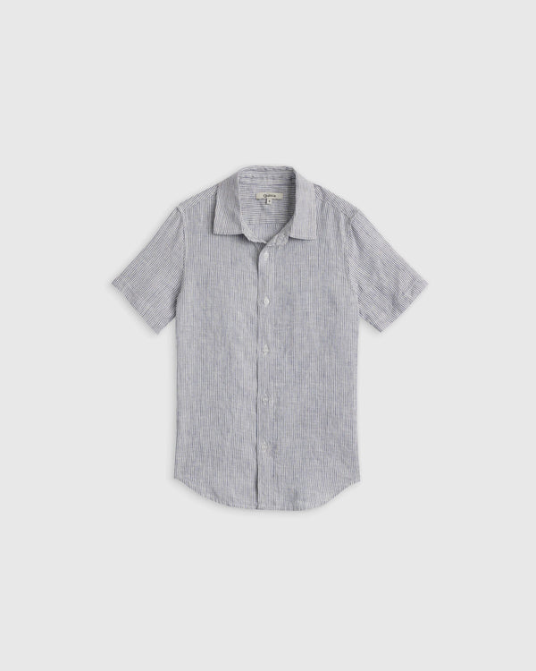 100% European Linen Short Sleeve Shirt - 2T / Flax