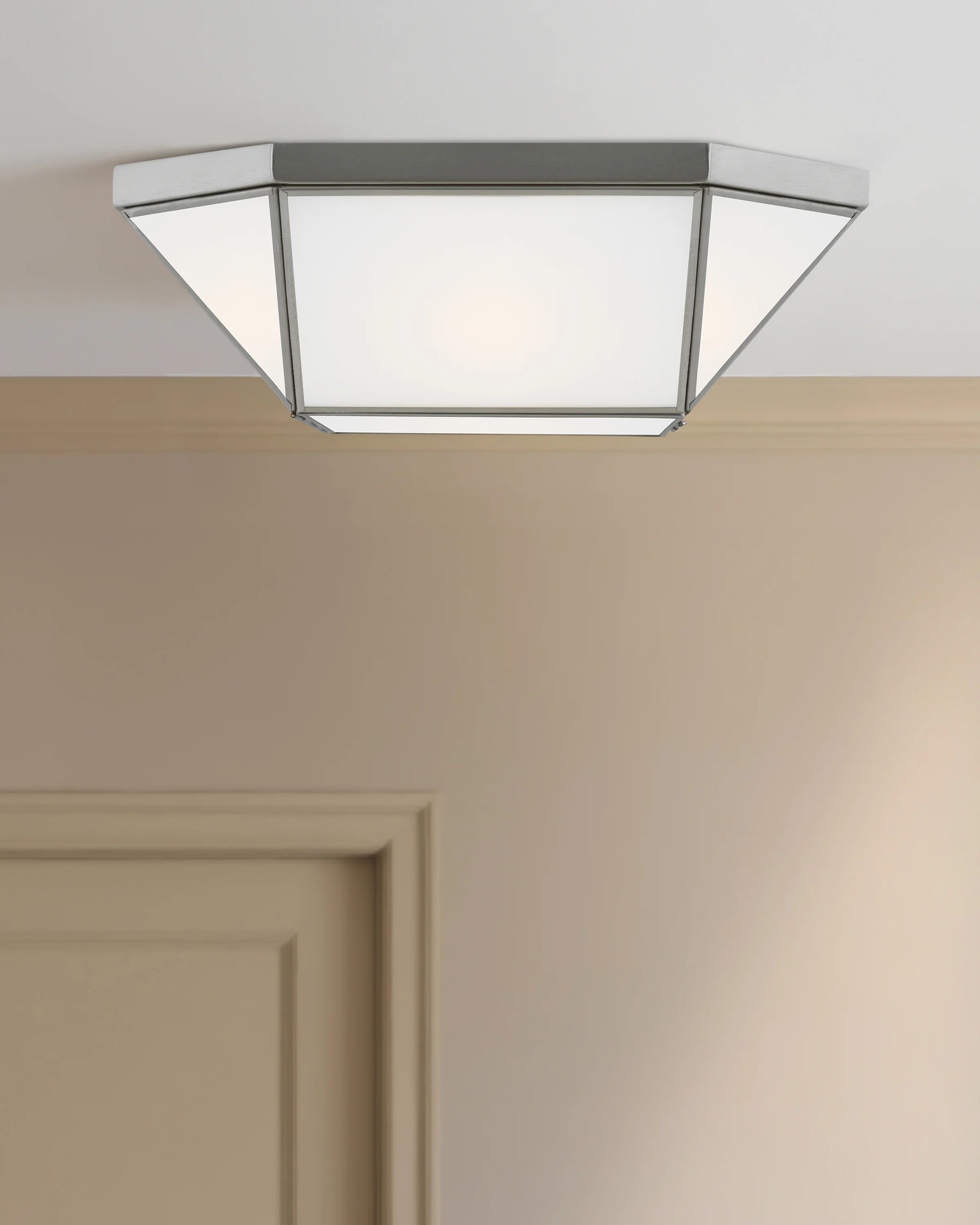 Geometric Steel Flush Mount - One Size / Silver Secondary image
