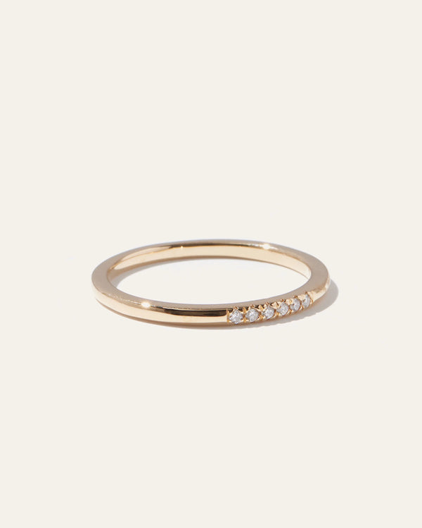 14K Gold Diamond Line Ring - 4 / White Gold
