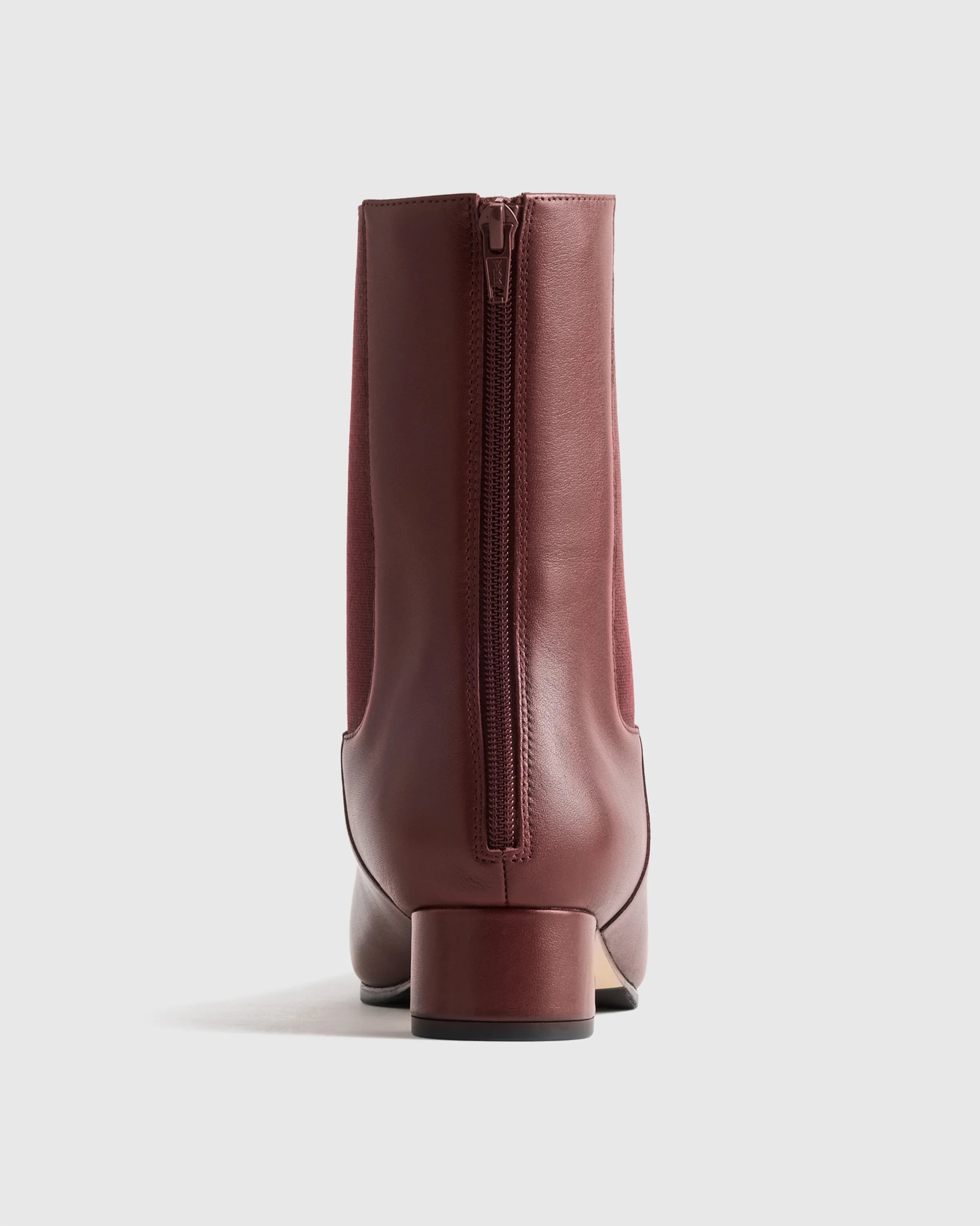 Italian Leather Kitten Heel Ankle Boot - 5 / Merlot Secondary image