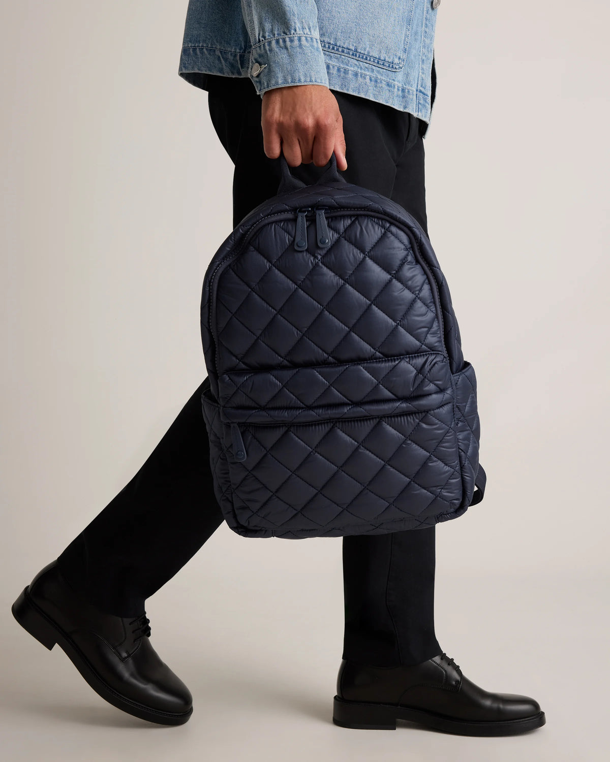 Transit Quilted Commuter Backpack - One Size / Taupe Brown