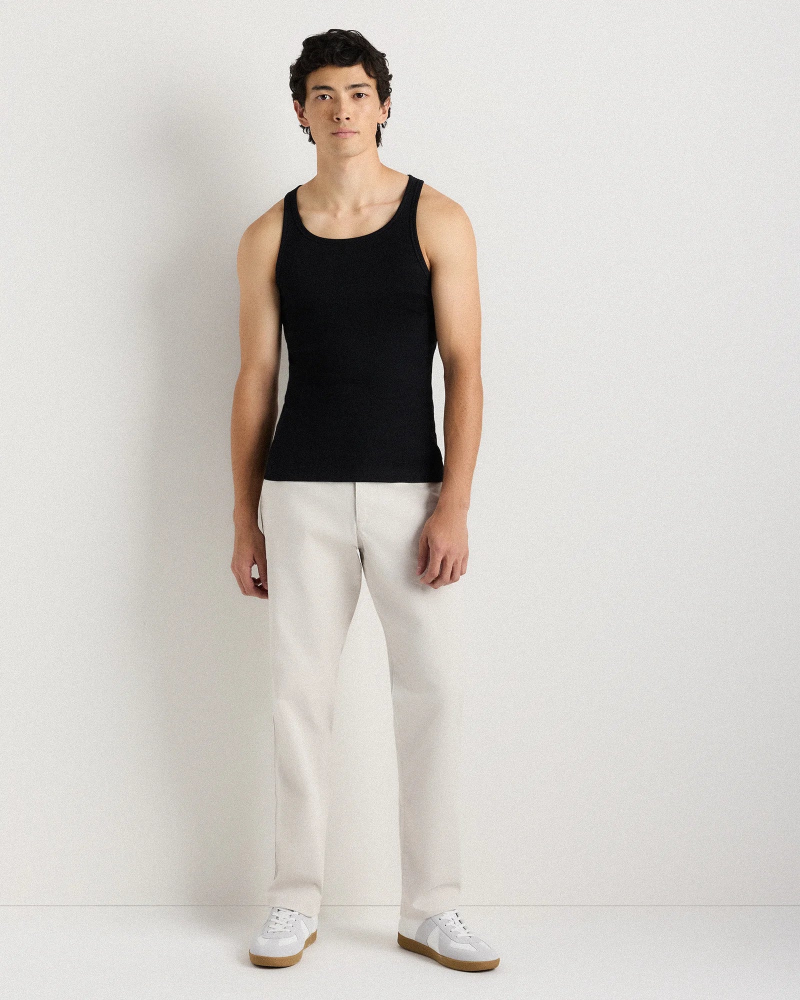 Organic Cotton Ribbed Tank Top (3-Pack) - S / True Black Secondary image