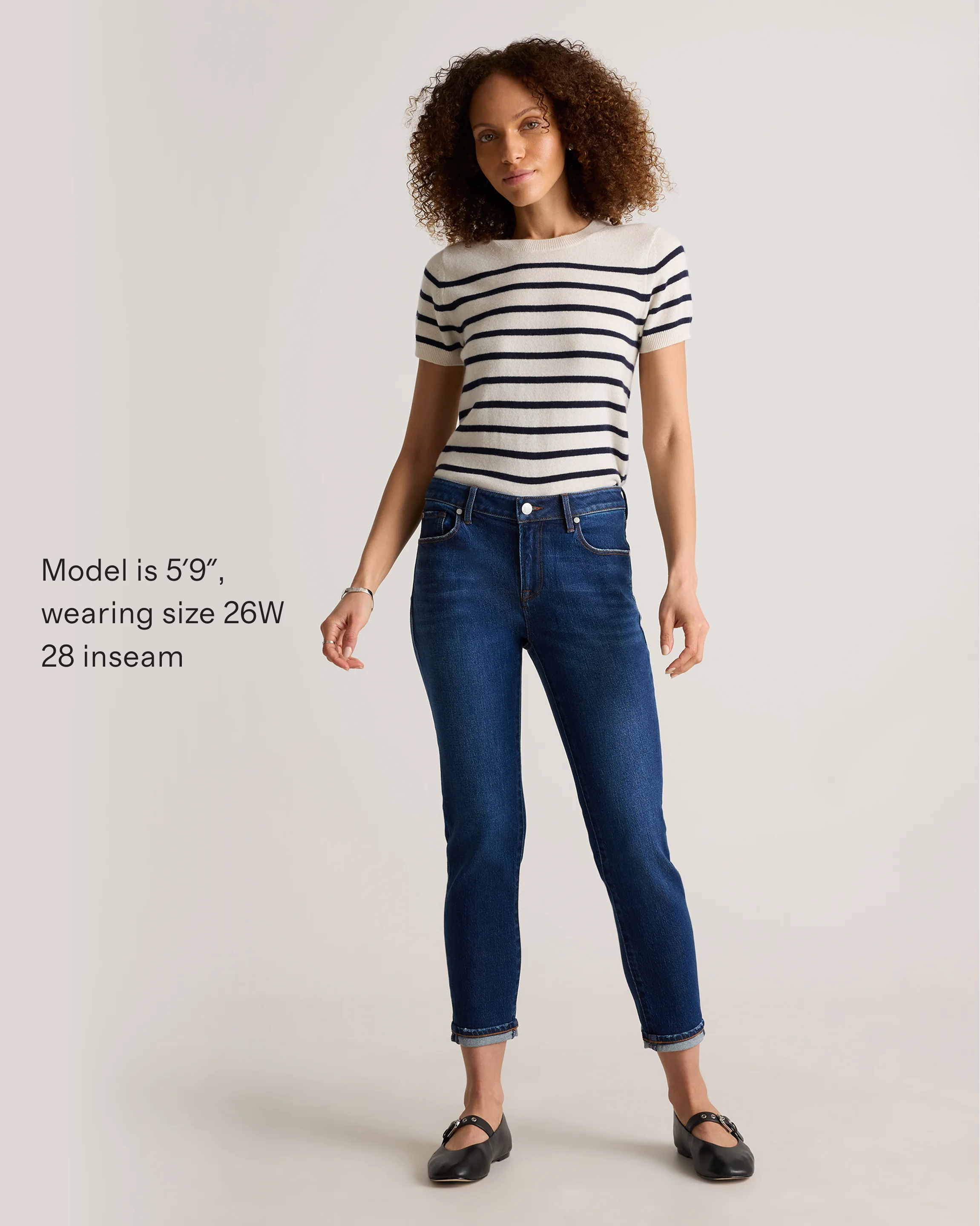 Luna Stretch Slim Boyfriend Jeans - 24 / Stormy Blue Secondary image