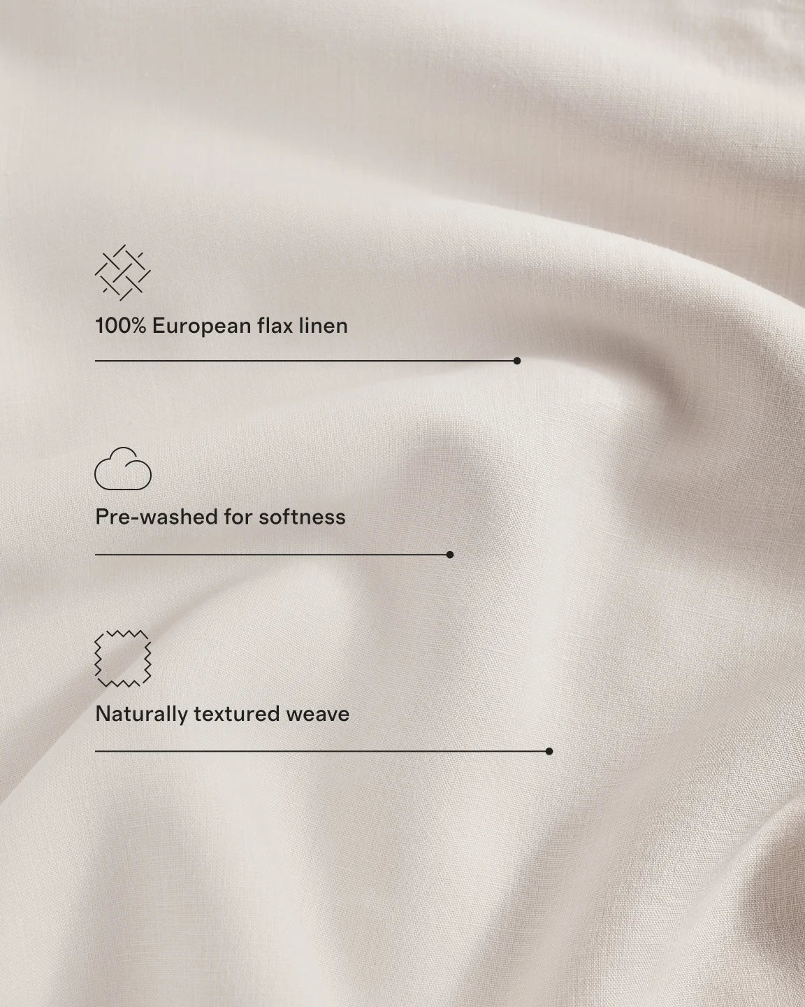 European Linen Chambray Fitted Sheet Set - Twin / Natural Secondary image