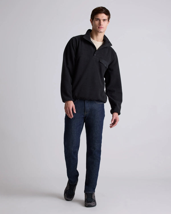 Polar Fleece Snap Pullover - S / Bold Black