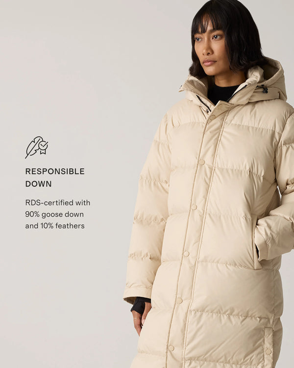 Responsible Down Long Puffer Jacket - XS / Black