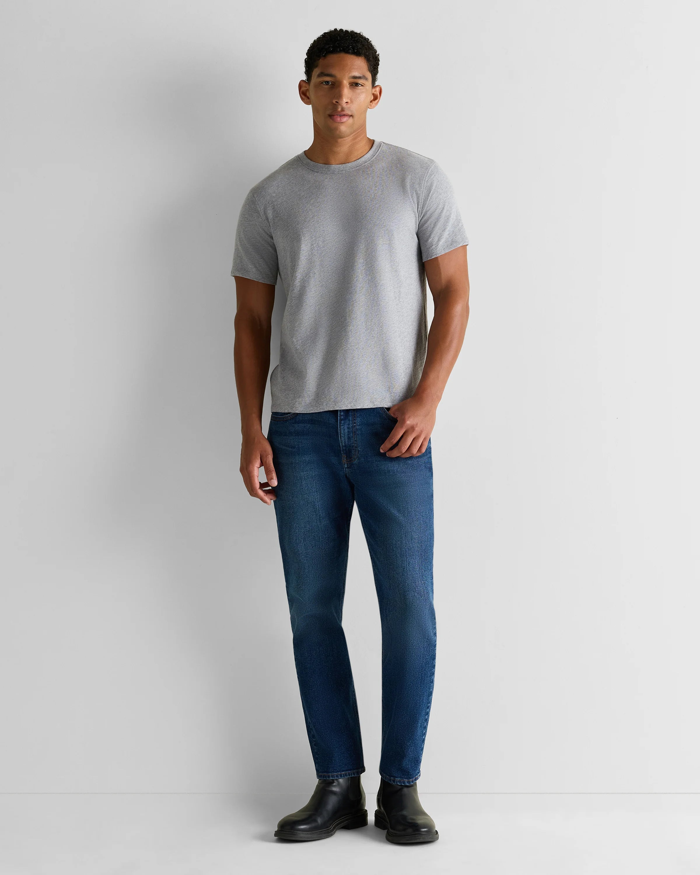 100% Organic Cotton Slub Crewneck Tee - S / Heather Grey Secondary image