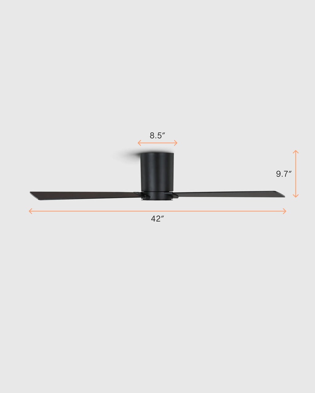 Simple Metal Hugger LED Ceiling Fan - 42" / White