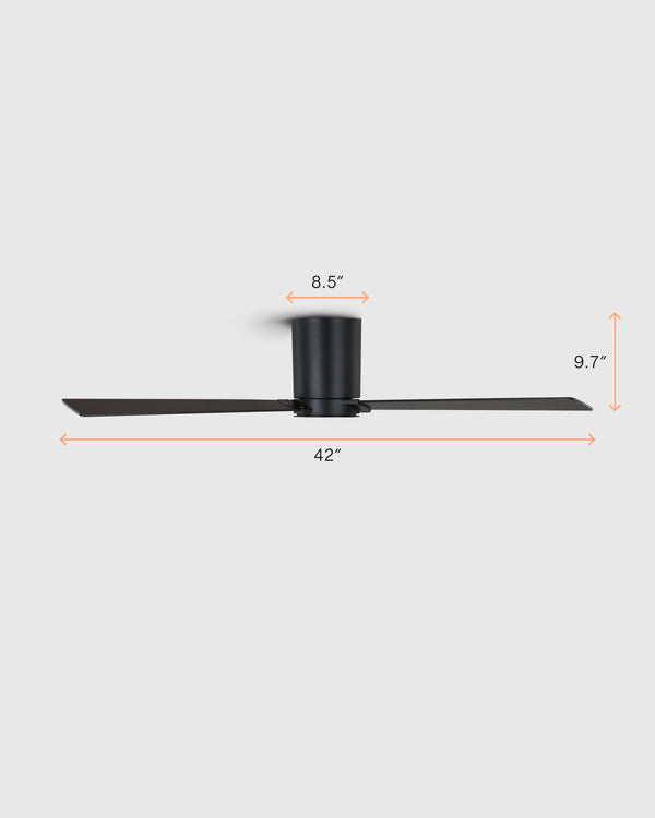 Simple Metal Hugger LED Ceiling Fan - 42" / White
