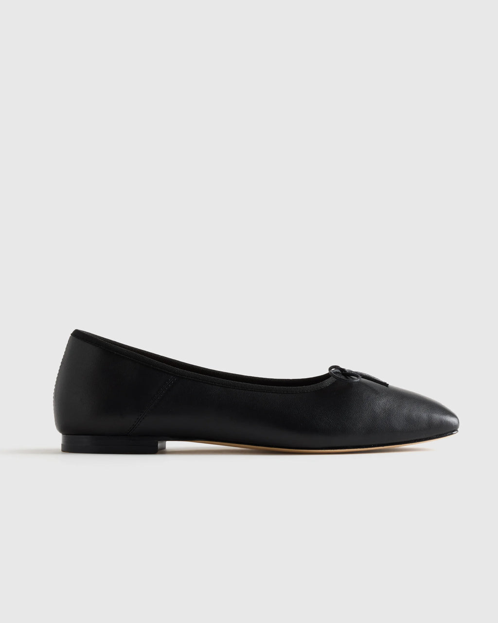 Italian Leather Square Toe Ballet Flat - 5 / Cognac