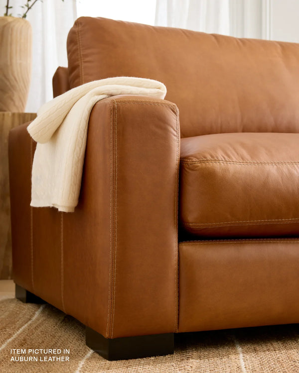 Stillman L Sectional in Leather - 116x116 / Auburn