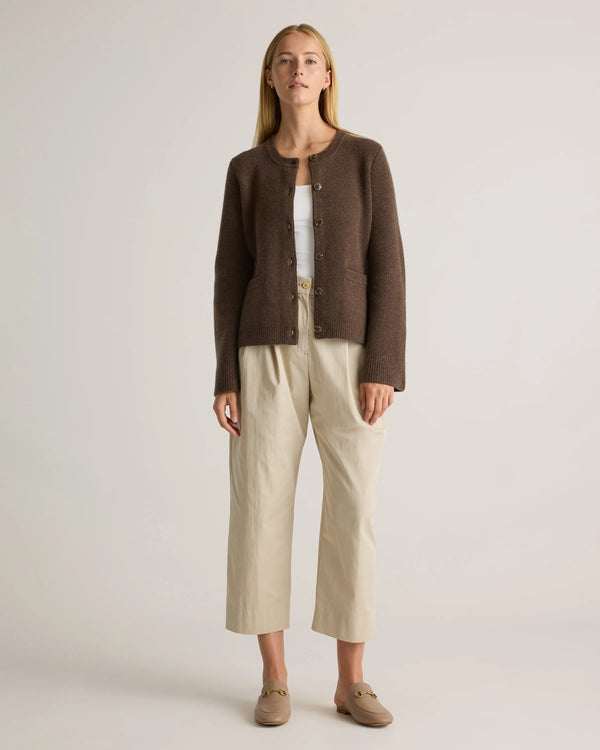 Mongolian Cashmere Structured Cardigan - XS / Oatmeal