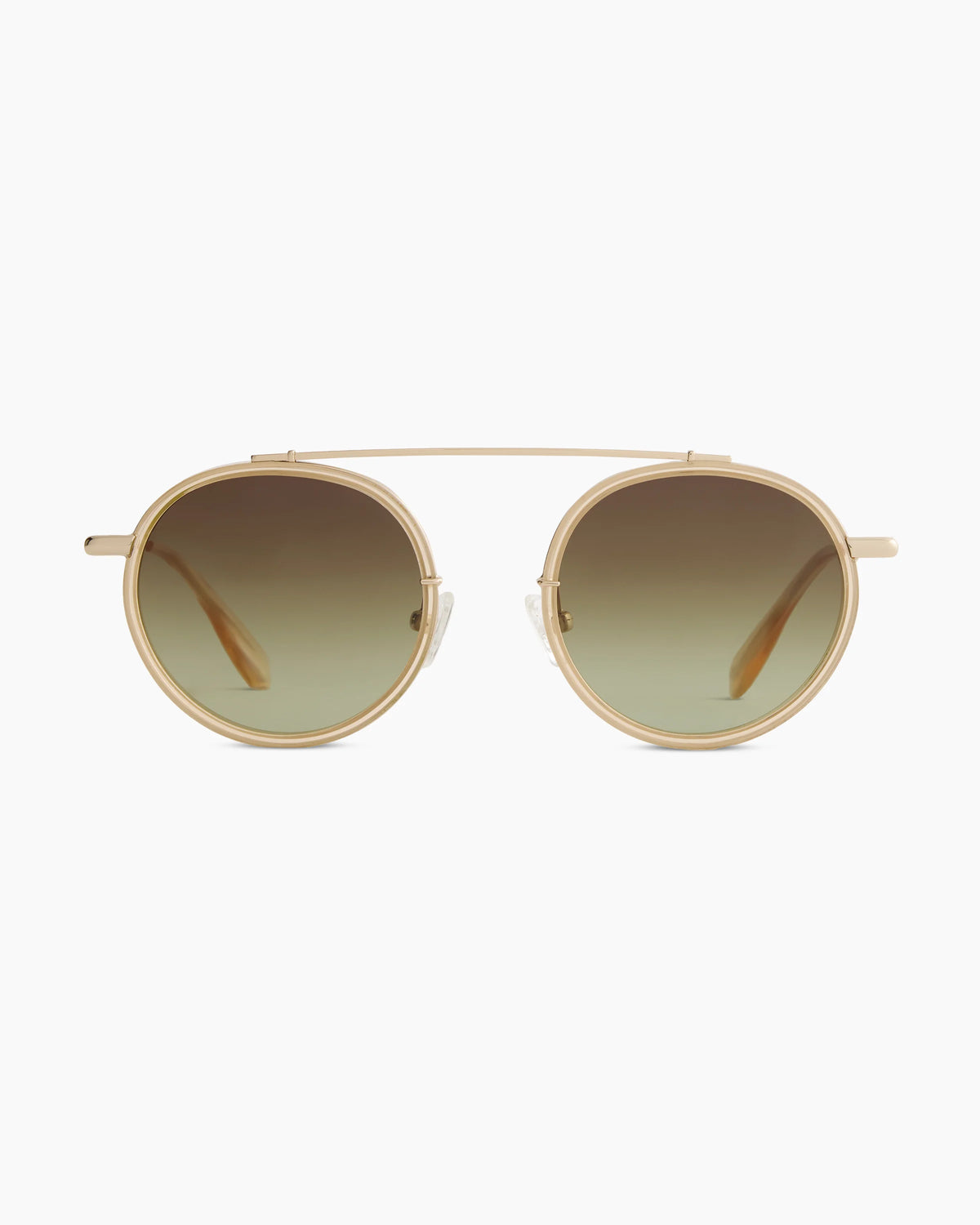 Miami Polarized Stainless Steel Sunglasses - Standard / Gold/Clear with Green gradient lens Main image