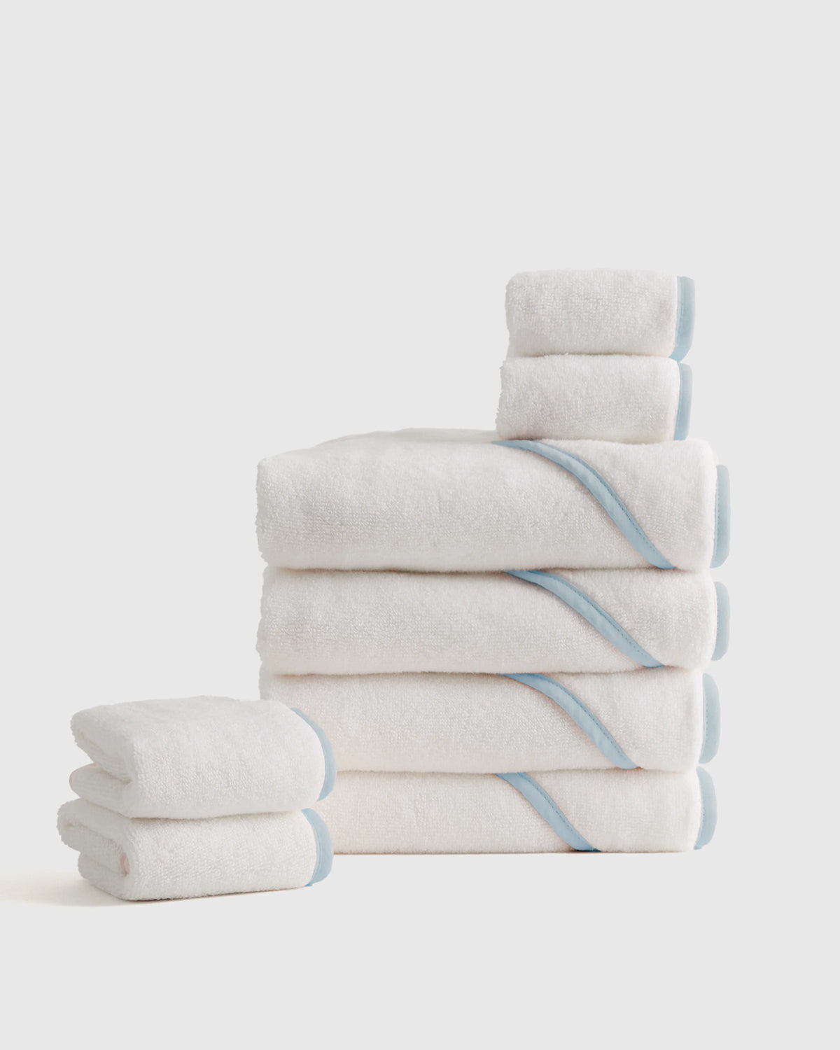 Organic Turkish Cotton Baby Bath Bundle 8-Pack - One Size / Light Blue Main image
