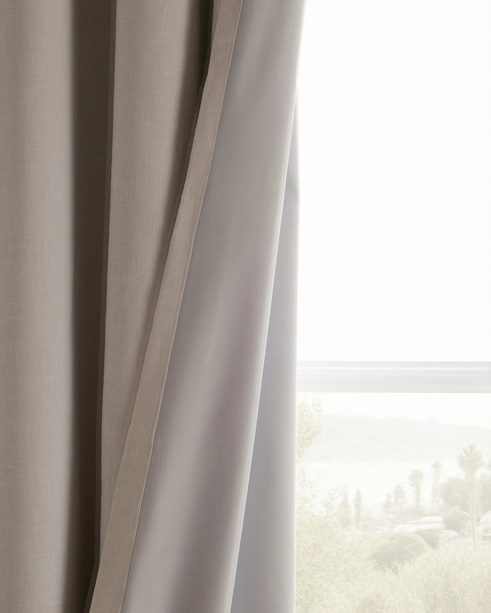 European Linen Grommet True Blackout Curtain - Single Panel - 48x84 / White Secondary image