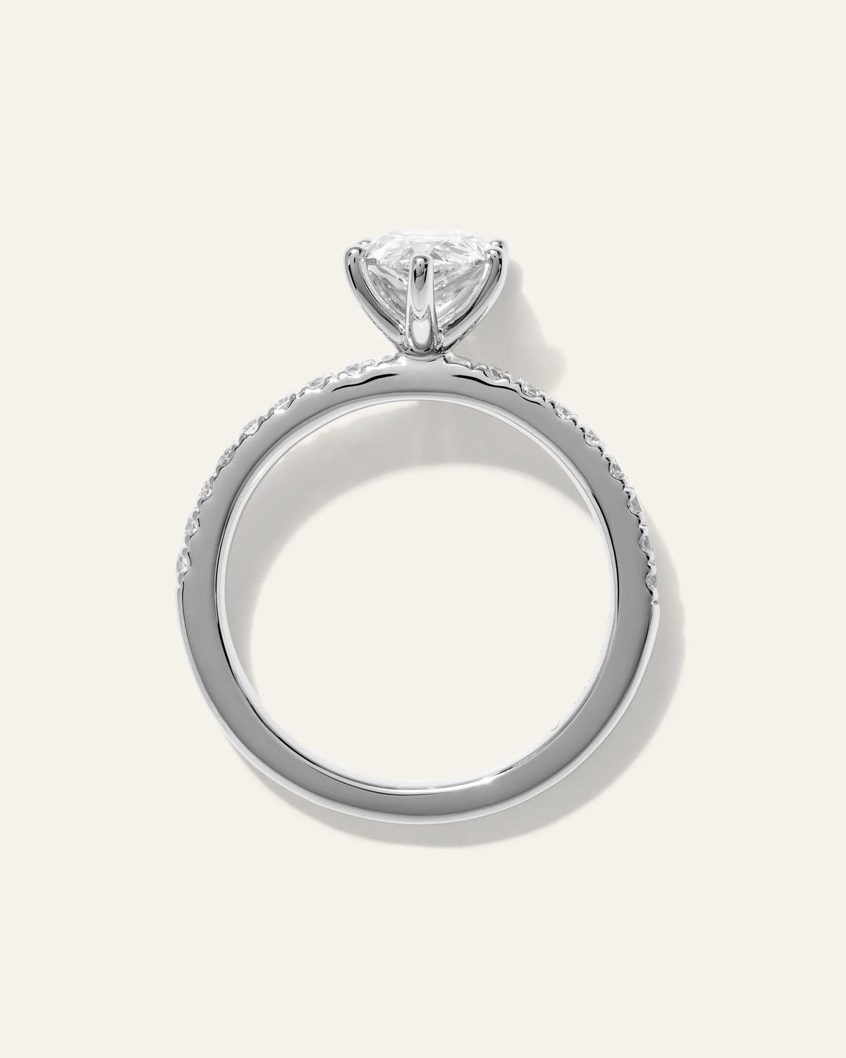 Lab Grown Diamond Pear Petite Pave Engagement Ring - 1.5ct - 4 / Yellow Gold