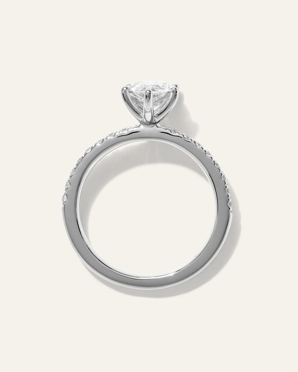 Lab Grown Diamond Pear Petite Pave Engagement Ring - 1.5ct - 4 / Yellow Gold