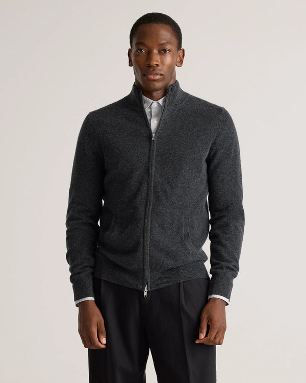 Mongolian Cashmere Full Zip Sweater - S / Teak