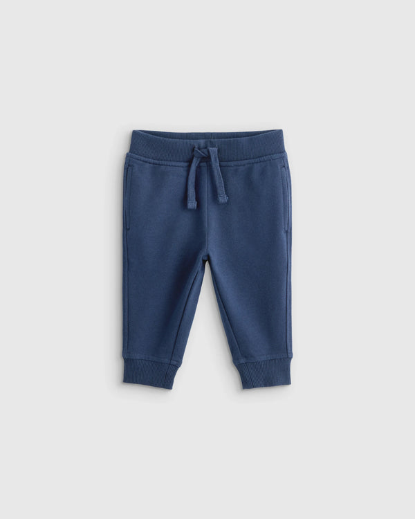 Organic Cotton French Terry Joggers - 3-6M / Blue Stars